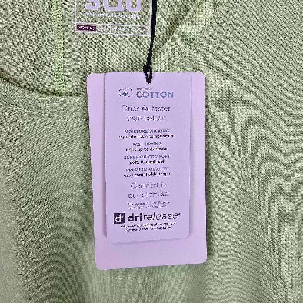 Stio Divide Scoop Neck Tee Womens Size Medium Short Sleeve Lime Zest Heather - Picture 3 of 4